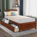 Platform Storage Bed Wood Bed Frame With Two Drawers And Headboard by HouseOfZazla