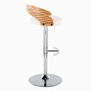 Grotto - Contemporary, Adjustable Barstool With Swivel With Rounded T Footrest (Set of 2) by HouseOfZazla