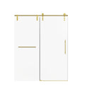 Frameless Single Sliding Shower Doors With Towel Rail & Handle by HouseOfZazla