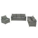 Modern Sofa Set With Double Layer Cushion And Side Storage Pockets