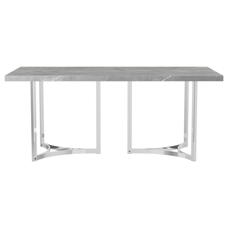 Sterling 72-inch Rectangular Dining Table Grey Faux Marble, photo 2 of 7