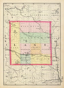 Vintage Map of Lake County, Michigan 1873
