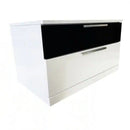 2 Drawer Nightstand, Bedside Table - White / Black by HouseOfZazla