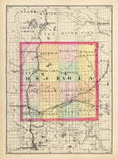 Vintage Map of Osceola County, Michigan 1873