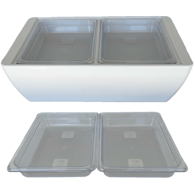 REVO HALF Food Pan Set | Two 1/2 Size Polycarbonate 2.5" deep