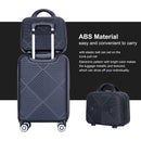 2Piece Luggage Sets ABS Lightweight Suitcase, Spinner Wheels, (20/14) BLACK