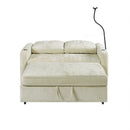 Modern Loveseat Pull Out Sofa Bed With Adjustable Backrest, Two Cup Holders, A Phone Holder, Three Charging Ports And Side Storage Pockets For Living Room by HouseOfZazla