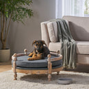 Round Pet Sofa, Wide Upholstered Pet Bed - Charcoal by HouseOfZazla