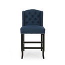Vienna Fabric Tufted Counter Stool With Nailhead Accents (Set of 2) by HouseOfZazla