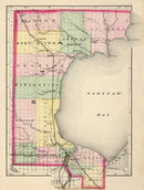 Vintage Map of Saginaw County, Michigan 1873