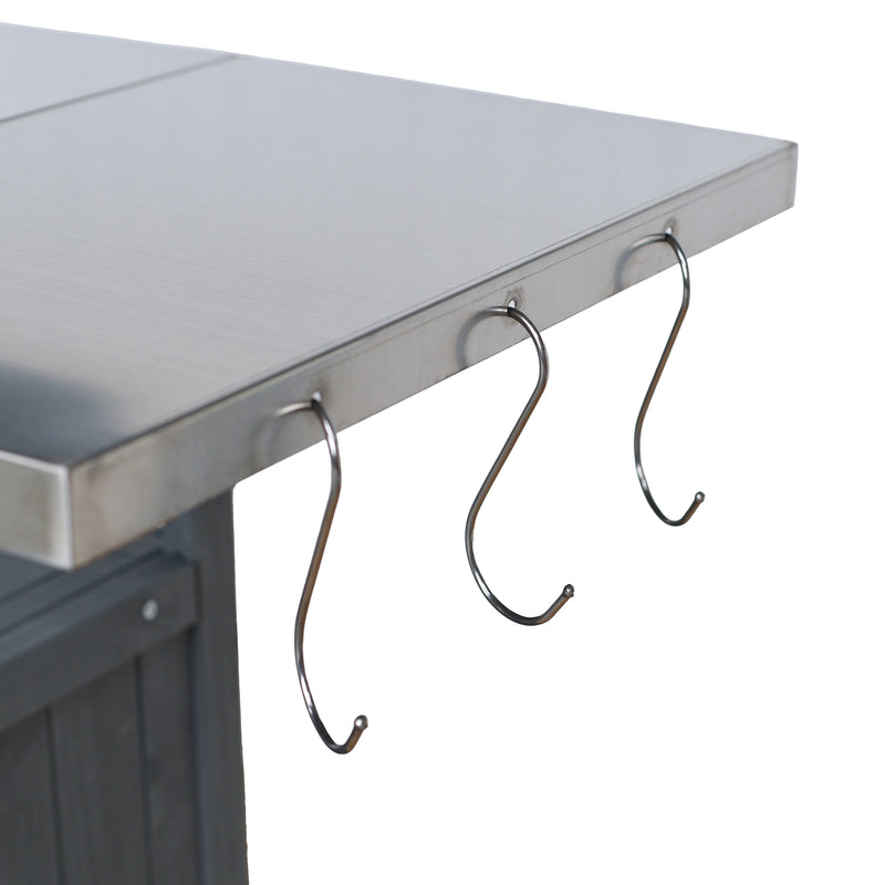 54.33" Farmhouse Rolling Outdoor Kitchen Cart, photo 9 of 10