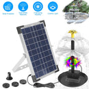 3-Tier Solar Bird Bath Fountain Solar Powered Water Pump Waterfall Feature with Colorful Light 3 Nozzles 6W Solar Panel for Bird Bath Patio Yard Pond