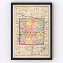 Vintage Map of Isabella County, Michigan 1873