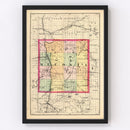 Vintage Map of Mecosta County, Michigan 1873