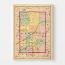 Vintage Map of Newaygo County, Michigan 1873