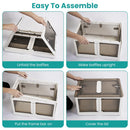 3Pcs Foldable Storage Bins with Lid 4 Doors Collapsible Stackable Closet Organizer Containers with Lock 4Pcs Wheels