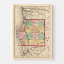 Vintage Map of Oceana County, Michigan 1873