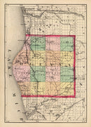 Vintage Map of Oceana County, Michigan 1873