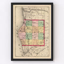 Vintage Map of Oceana County, Michigan 1873