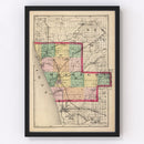 Vintage Map of Muskegon County, Michigan 1873