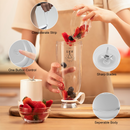 2-in-1 16.9OZ Portable Fruit Blender Electric Rechargeable Juice Cup for Shakes Smoothies Juice Personal Fruit Mixer with 6 Blades