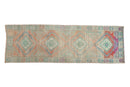 3.5x10.5 Vintage Distressed Oushak Rug Runner