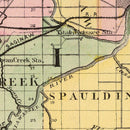 Vintage Map of Saginaw County, Michigan 1873