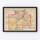 Vintage Map of Saginaw County, Michigan 1873