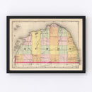 Vintage Map of Huron County, Michigan 1873