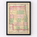 Vintage Map of Sanilac County, Michigan 1873