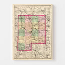 Vintage Map of Genesee County, Michigan 1873