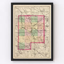 Vintage Map of Genesee County, Michigan 1873