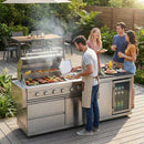 84-Inch Deluxe Stainless Steel Outdoor Kitchen Barbecue Island Grill by HouseOfZazla