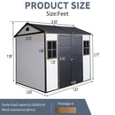 Resin Outdoor Storage Shed With Two - Window And Double - Door, Plastic Shed With Floor For Gargen, Patio, Yard, Lawn by HouseOfZazla