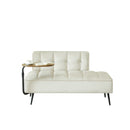 54-Inch Modern Two-Seater Velvet Sofa with Rotating Side Table