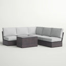 Modular 4 Person Outdoor Seating Group With Cushions - Espresso by HouseOfZazla
