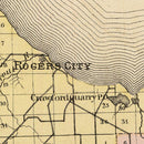 Vintage Map of Presque Isle County, Michigan 1873