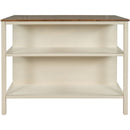 Rustic 3 Piece Stationary Kitchen Island Set With 2 Seatings, With 2 Open Shelves by HouseOfZazla