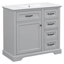 36" Bathroom Vanity With Sink, 2 Tip-Out Drawers, Soft Close Hinges by HouseOfZazla