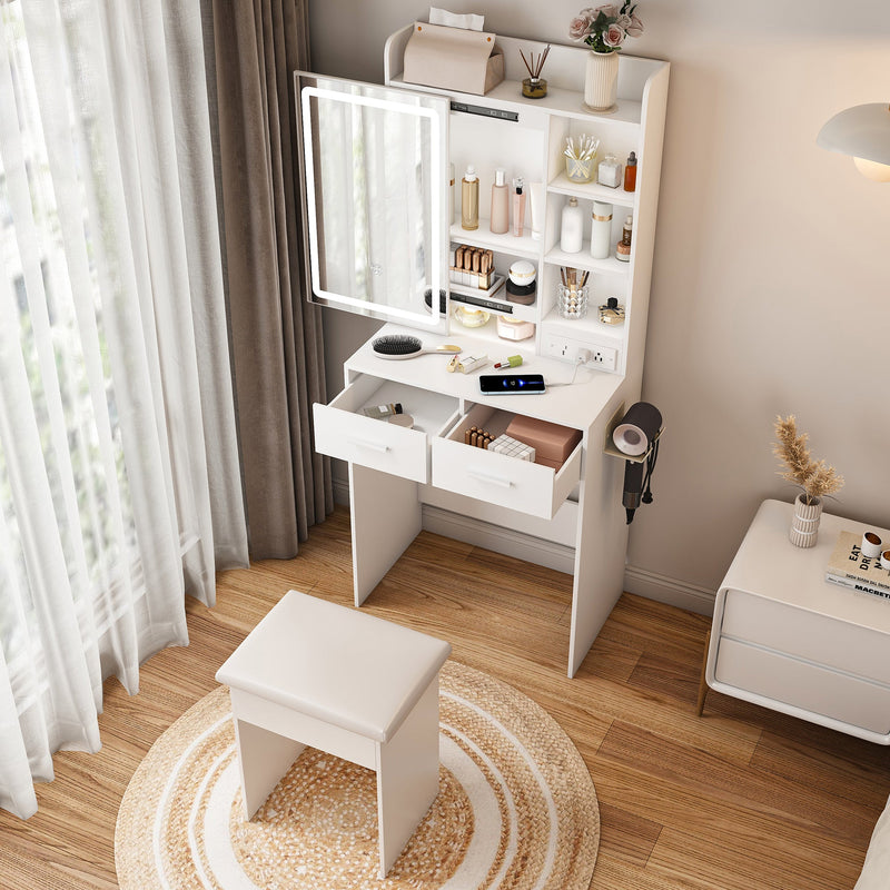 Small Makeup Vanity Desk with Mirror & LED Lights, photo 10 of 10