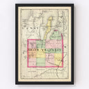 Vintage Map of Grand Traverse County, Michigan 1873