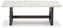 Burkhaus - Rectangular Cocktail Table - White / Dark Brown