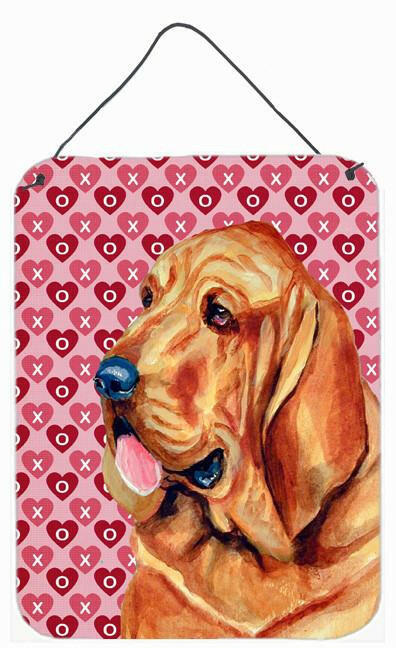 Bloodhound Hearts Love and Valentine's Day Portrait Wall or Door Hanging Prints