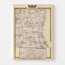 Vintage Map of Lake County, Illinois 1876