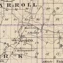 Vintage Map of Carroll County, Illinois 1876