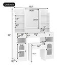 43.2" Vanity Desk with LED Mirror and Lights
