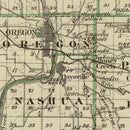 Vintage Map of Ogle County, Illinois 1876