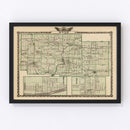 Vintage Map of Ogle County, Illinois 1876