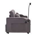 Modern Loveseat Futon Sofa With Pullout Bed, Adjustable Reclining Backrest, Toss Pillows by HouseOfZazla
