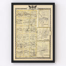 Vintage Map of Dekalb County, Illinois 1876